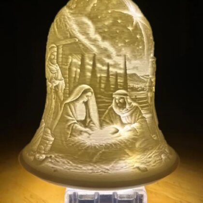 Nativity Lithophane Bell Ornament