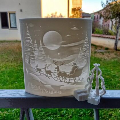 Lithophane Merry Christmas - greeting card