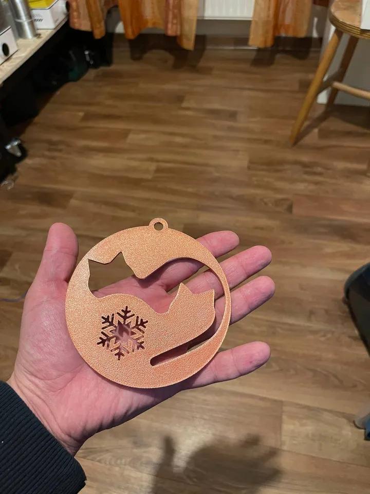 Christmas tree decoration two kittens lover
