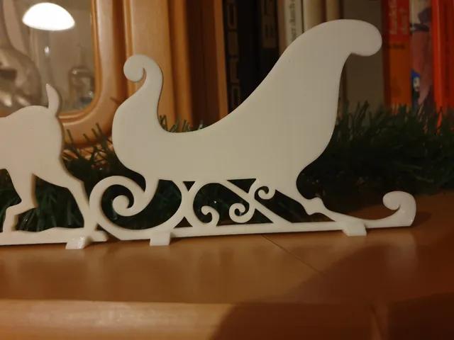 Santa Sleigh & Reindeer Christmas Decoration - Afbeelding 4