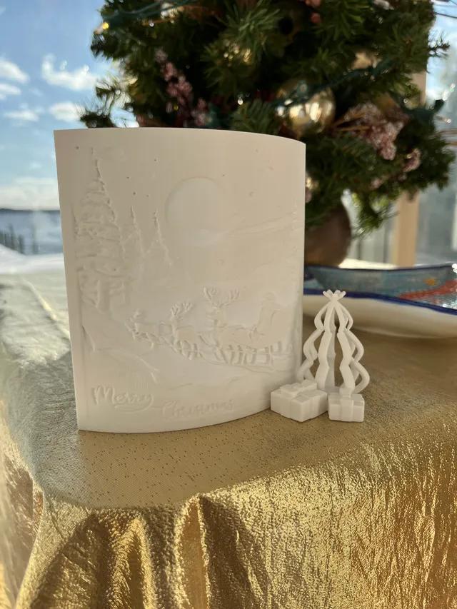 Lithophane Merry Christmas - greeting card - Afbeelding 2