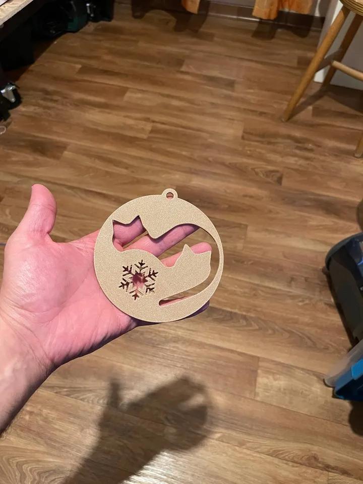 Christmas tree decoration two kittens lover - Afbeelding 2