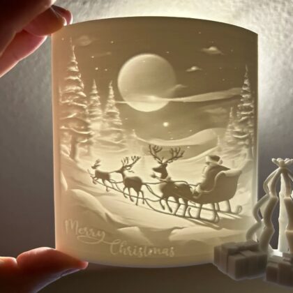 Santa with Reindeers Christmas Decoration (BioPlastic)